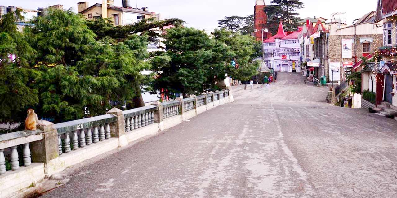 Mall Road in Shimla is a popular tourist attraction in Himachal Pradesh,  India Stock Photo - Alamy